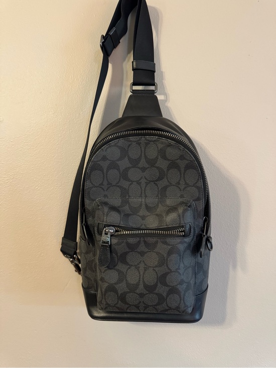 Coach Other - Coach Men’s Black Signature Monogram Sling Bag